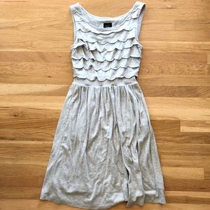 Anthropologie Deletta silver scallop dress